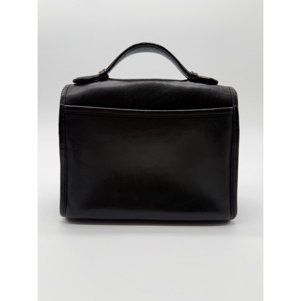 Coach Vintage Willis Bag 9927 Black Leather Crossbody Top Handle Brass Hardware - Picture 16 of 16